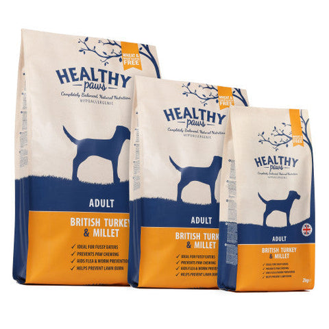 Healthy Paws British Turkey & Millet Adult 12KG