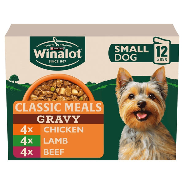 Winalot Small Dog Pouch in Gravy Beef / Chicken & Lamb – 12 x 85g / 40 x 85g
