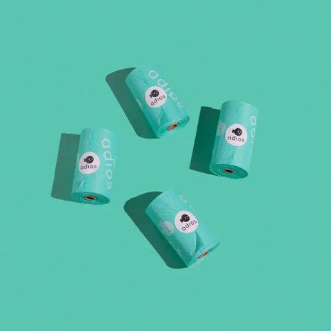 Adios Plastic Compstable Poo Bag Mint 15''s