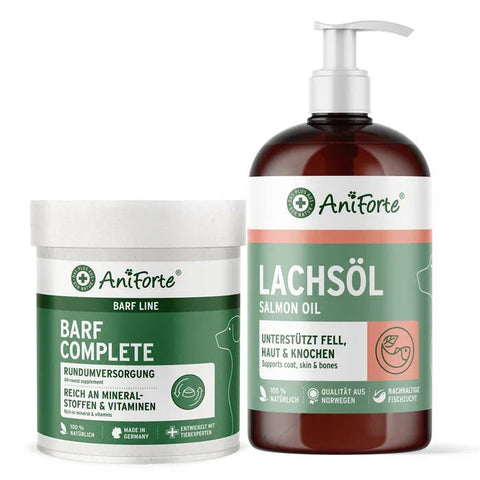 AniForte® Raw Feeding Bestsellers Bundle - Canine Complete (Formerly BARF Complete) with Salmon Oil 250ml