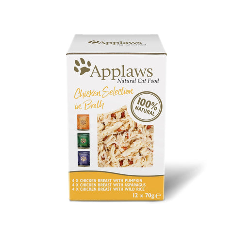 Applaws Cat Chicken Selection in Broth Pouches 12 × 70g