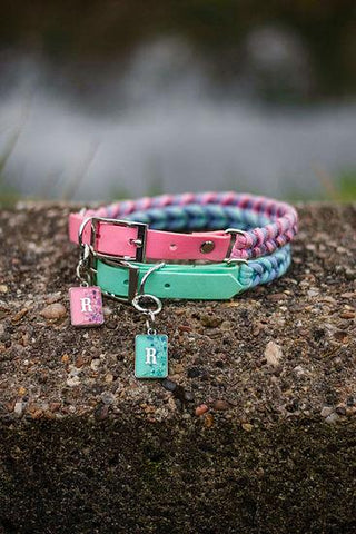 Blossom & Breeze Braided Breeze (Seafoam) - Handmade Paracord Dog Collar