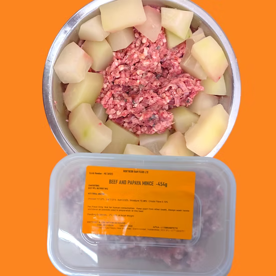 Northern Raw Feeds - Premium Boneless Beef & Papaya - 454g