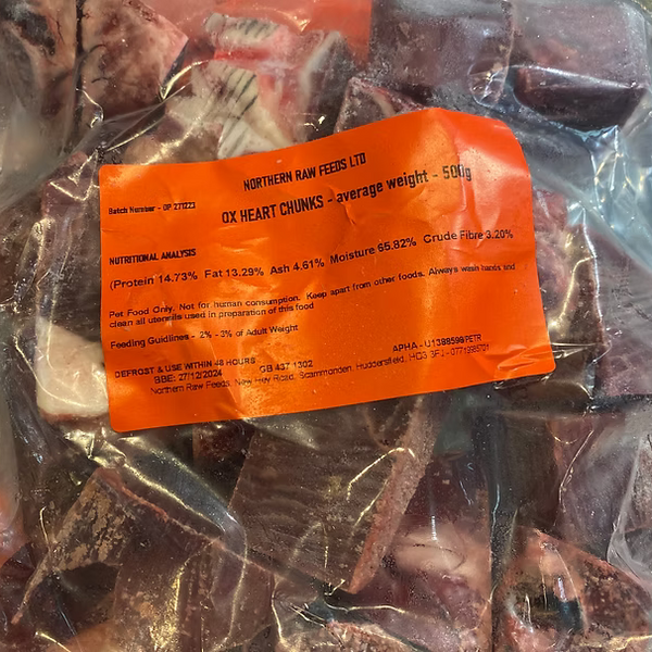 Northern Raw Feeds - Ox Heart Chunks - 500g