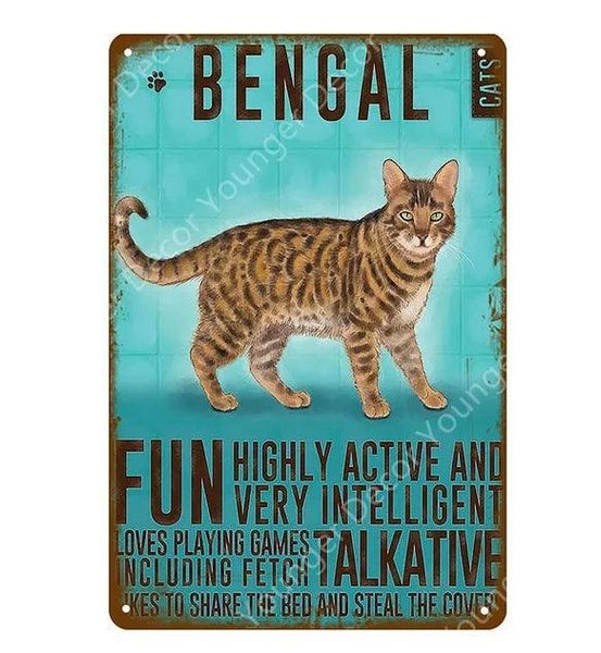Bengal Cat Tin Sign