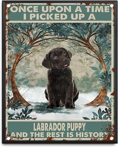 Black Labrador Tin Sign