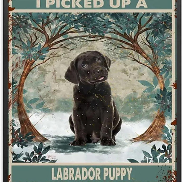 Black Labrador Tin Sign
