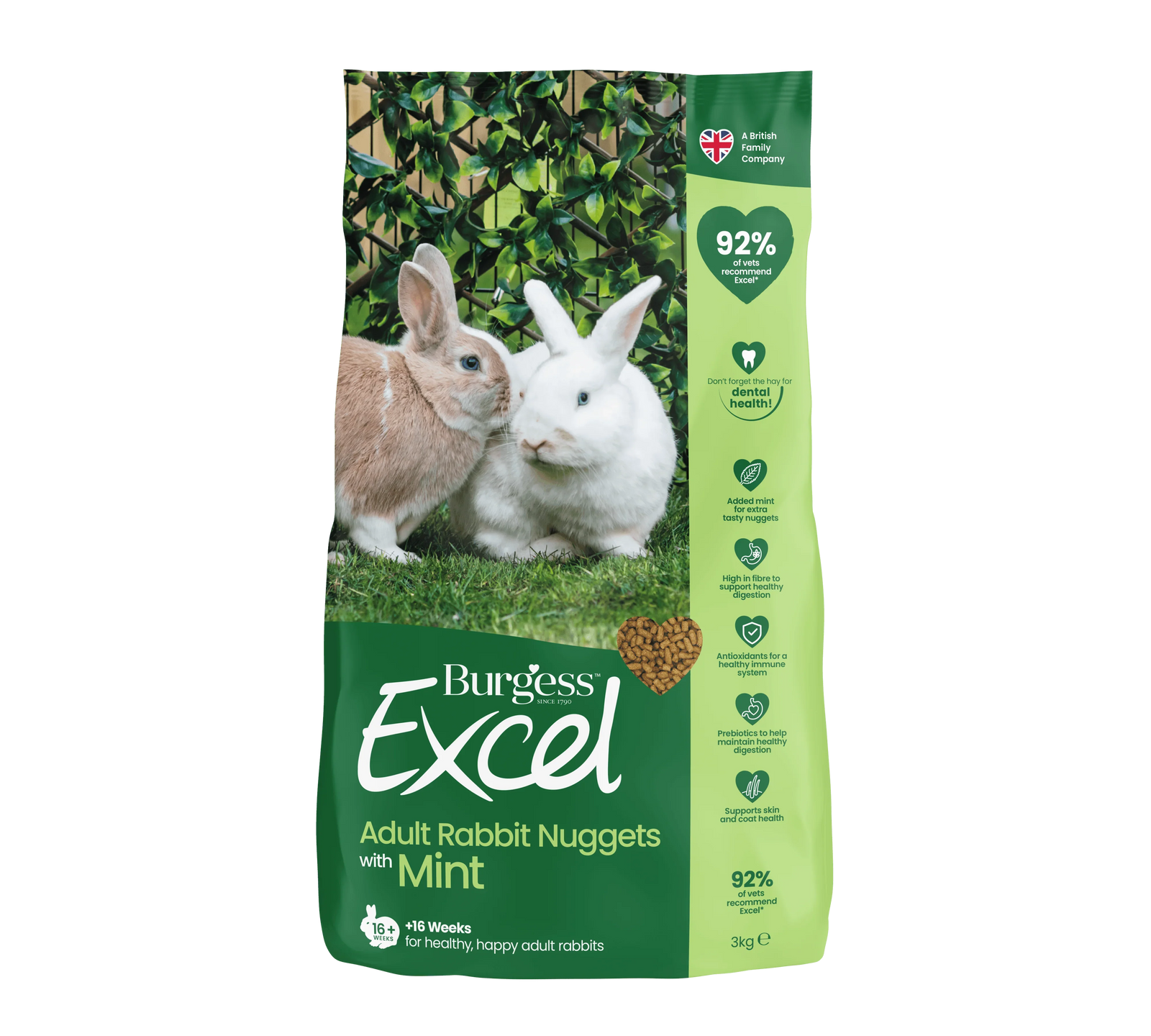 Burgess Excel Adult Rabbit Nuggets Mint 10kg