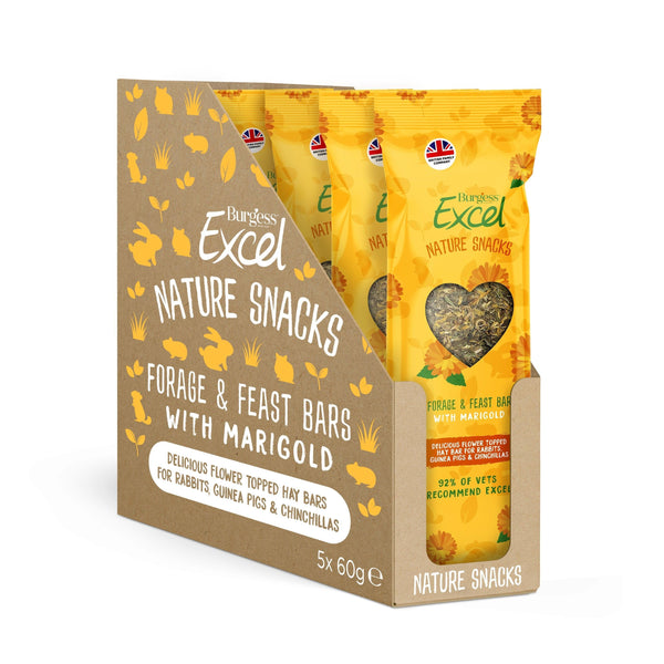 Burgess Excel Nature Snacks Forage & Feast Marigold Bars 5 x 60g