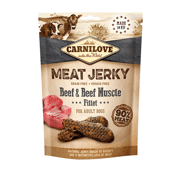 Carnilove Beef & Beef Muscle Fillet Meat Jerky Dog Treats