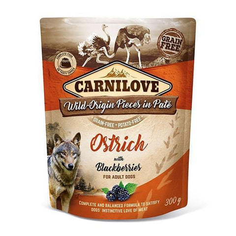 Carnilove Ostrich with Blackberries Wet Dog Food 300g