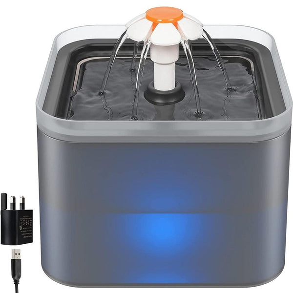 Cat Water Fountain with LED Light and Activated Carbon Filter, 2L