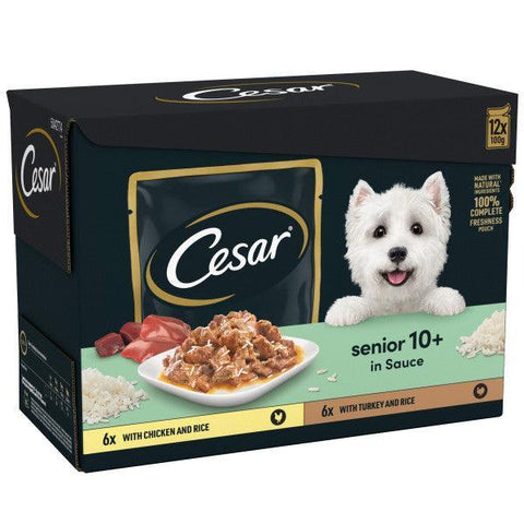 Cesar Senior 10+ Mixed Selection in Sauce Pouches 48 X 100G