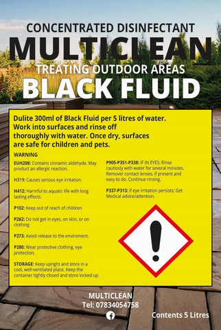 Concentrated Disinfectant Multiclean for Treating Outdoor Areas - Black Fluid 10 Litre