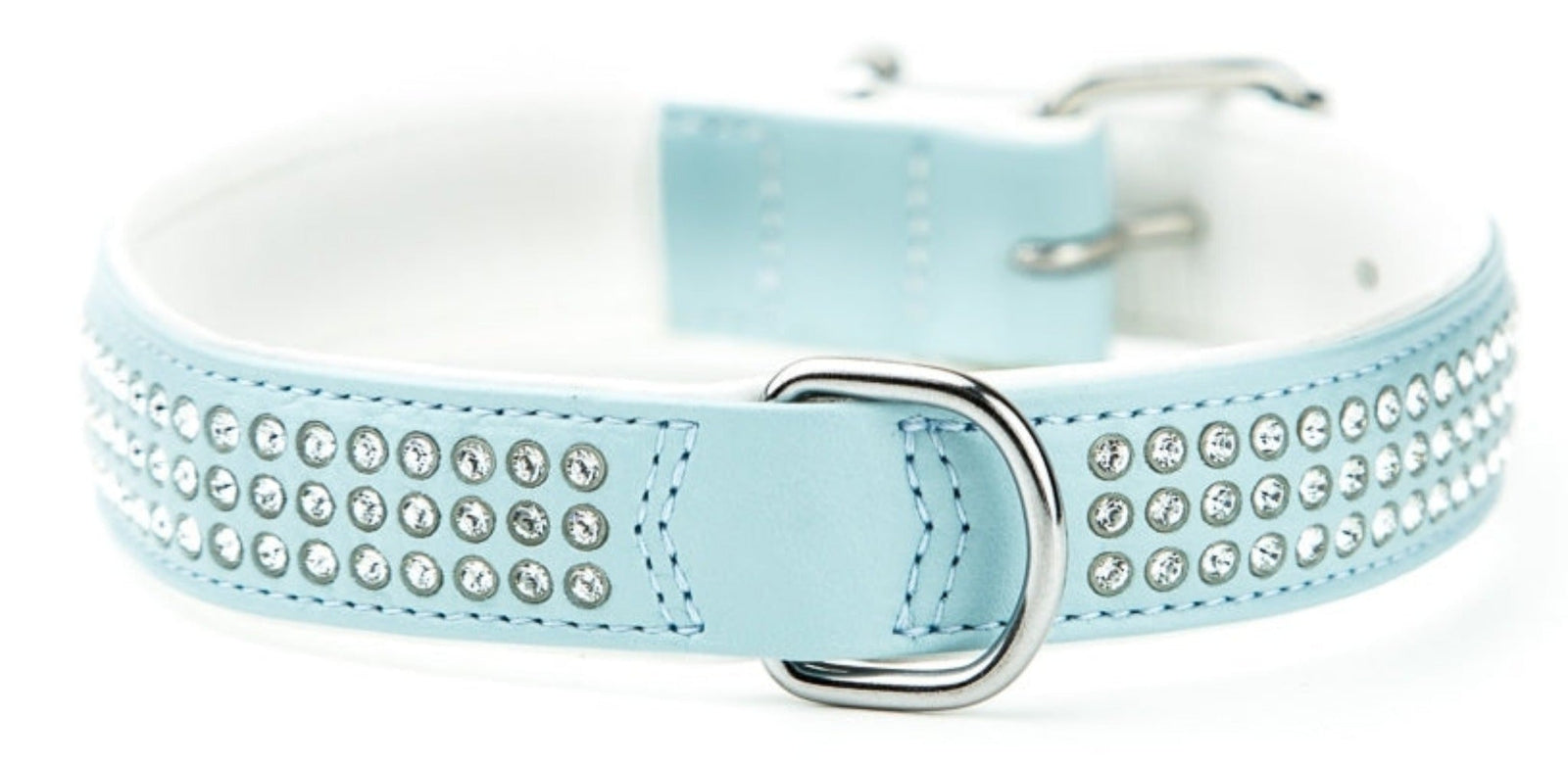 Nobby Dbl Bk Swarovski Crystal Collar Light Blue 22mmx47cm