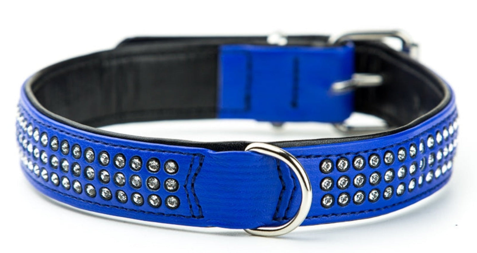 Nobby Dbl Bk Swarovski Crystal Collar Dark Blue 22mmx47cm