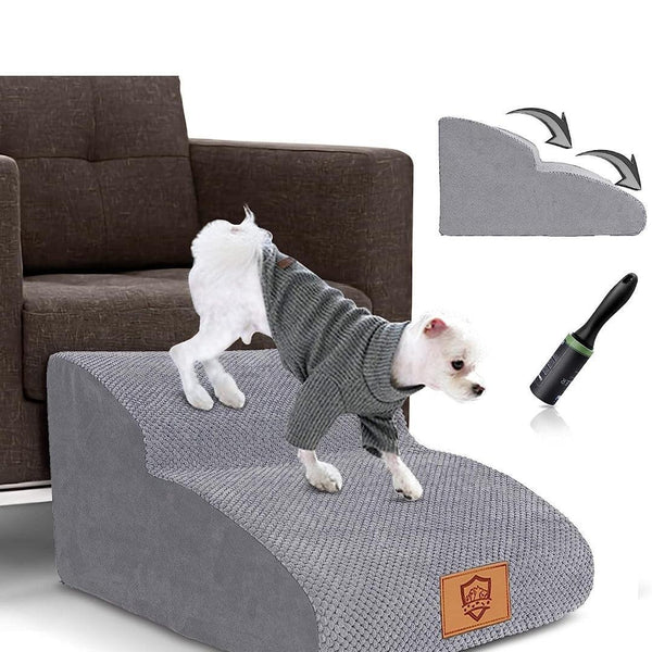 Dog Stairs for Bed/Sofa, 2-Steps High Density Foam Pet Stairs
