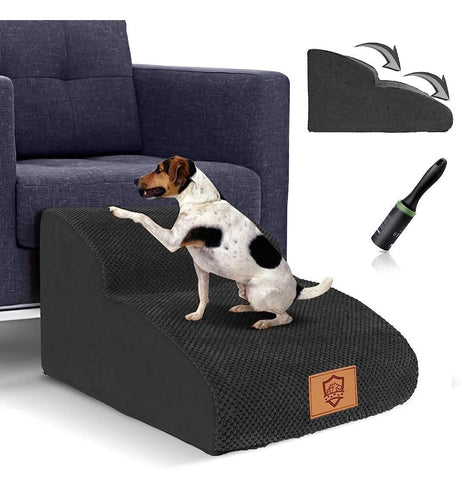 Dog Stairs for Bed/Sofa, 2-Steps High Density Foam Pet Stairs