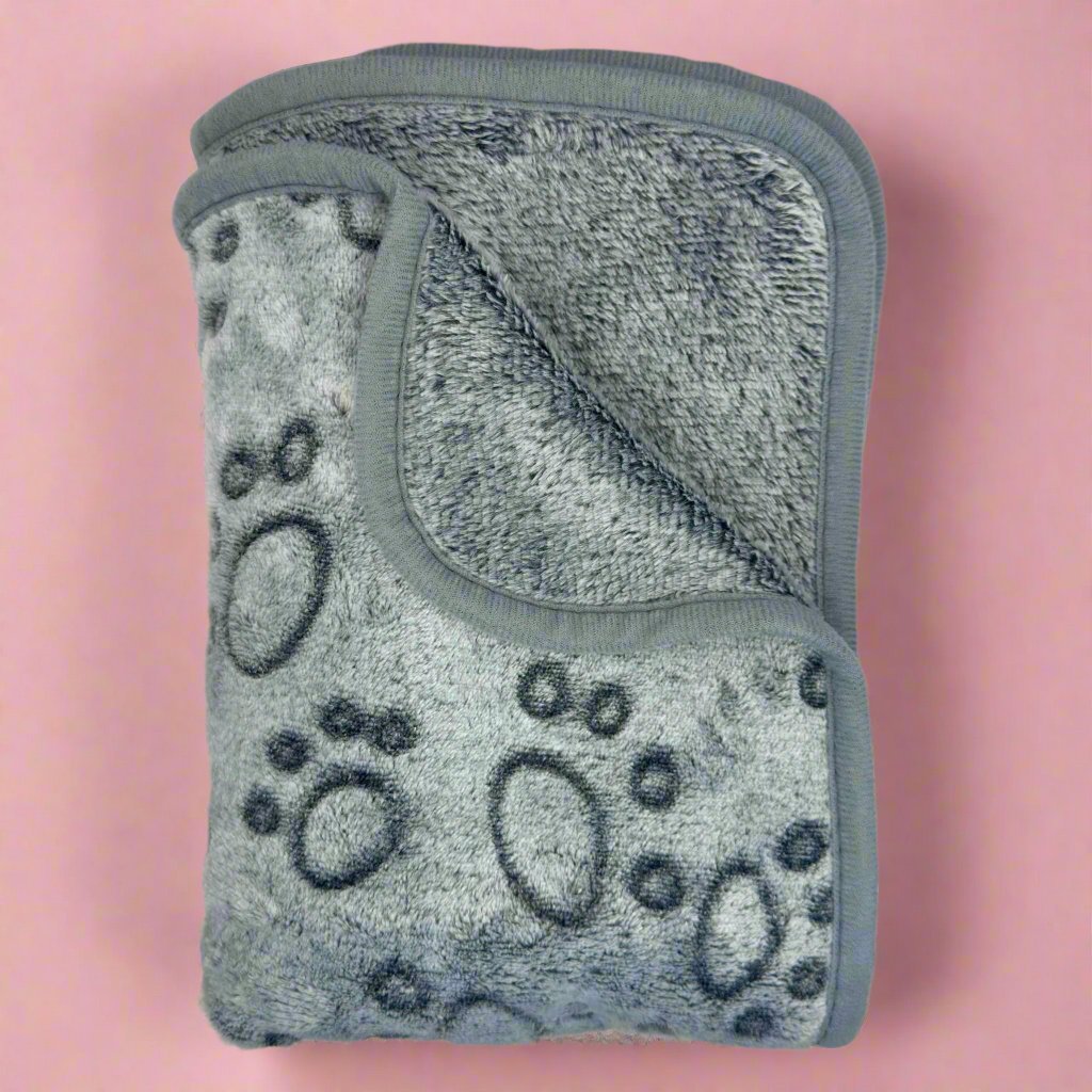 Dog Blanket - Grey Paws