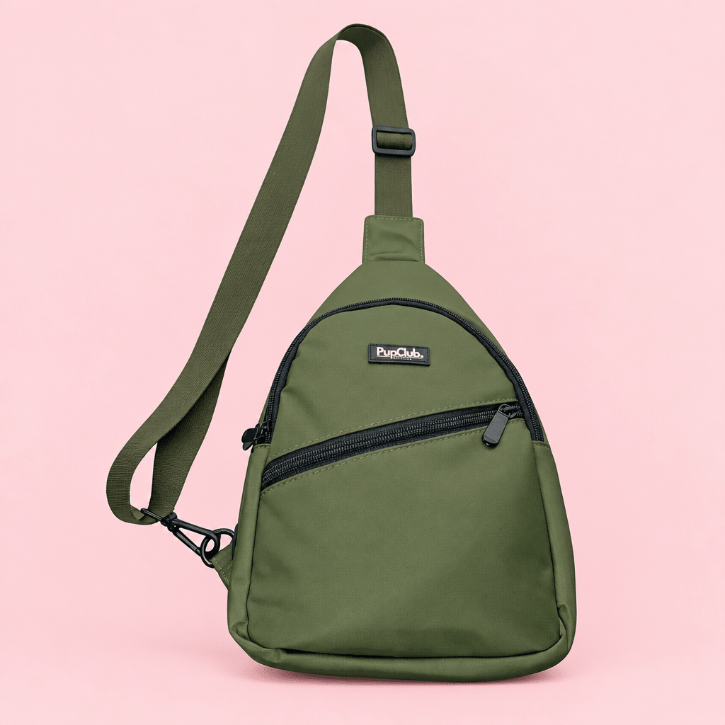 Dog Walking Sling Backpack - Khaki Green
