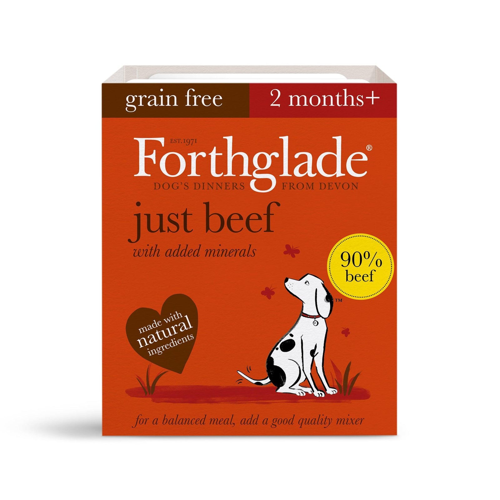 Forthglade Adult Just Grain Free Beef Trays 18 x 395g
