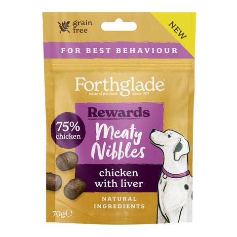 Forthglade Meaty Nibbles Grain Free Chicken with Liver Treats 70g