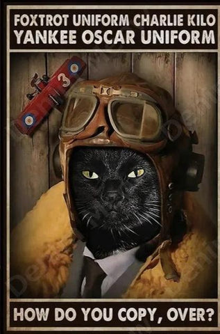 Foxtrot Uniform Over Cat Tin Sign