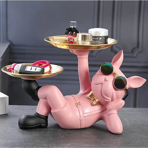French Bulldog Resin Butler