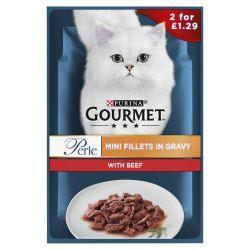 Gourmet Perle Beef Mini Fillets In Gravy Wet Cat Food 2 for £1.09