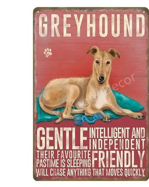 Greyhound Dog Tin Sign