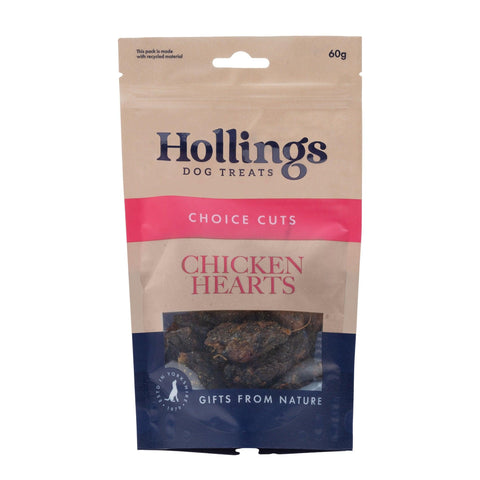 Hollings 100% Nat Chicken Hearts 60g