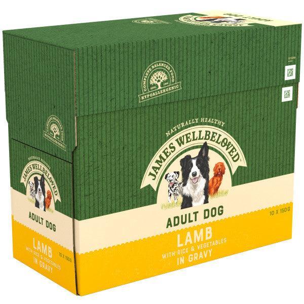 James Wellbeloved Dog Adult Lamb Grvy Pch 4x10x150g