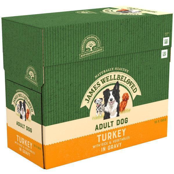 James Wellbeloved Dog Adult Turkey Grvy Pch 4x10x150g