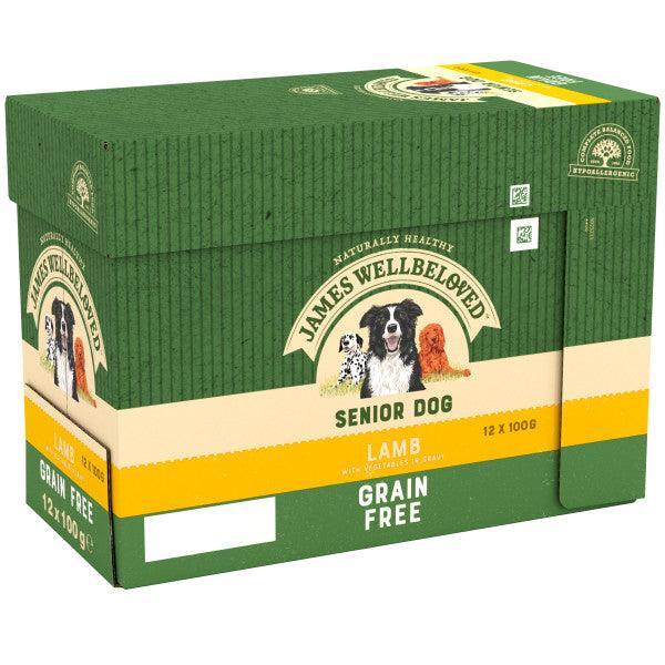 James Wellbeloved  Dog Senior Grain Free Lamb Grv Pch 4x12x100g