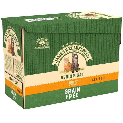 James Wellbeloved Senior Cat Turkey in Gravy Pouches  12 x 85g