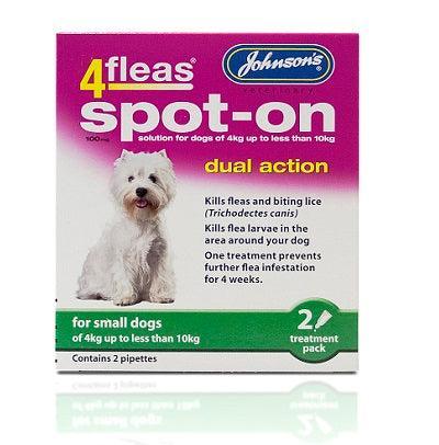 Johnsons 4Fleas Spot-On Dog Small 2pipx6