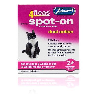 Johnsons Cat 4Fleas Spot-On 4kg< 2Pip x6