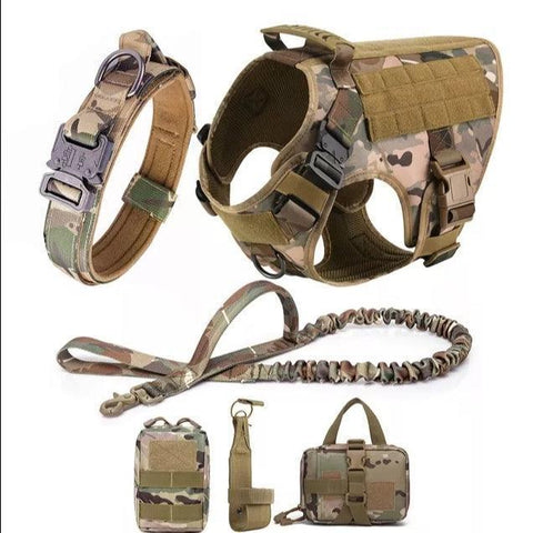 Military Grade Tactical Dog Harness Set