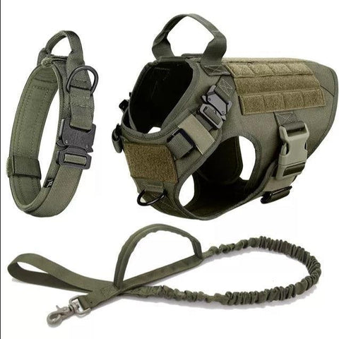 Military Grade Tactical Dog Harness Set