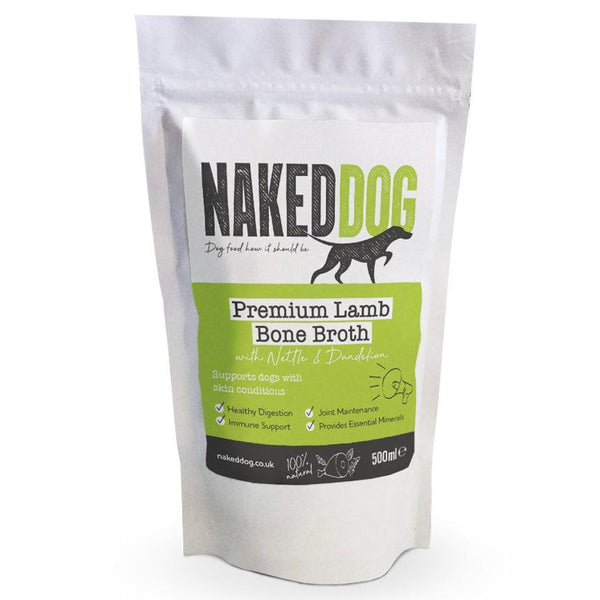 Naked Dog Premium Bone Broth Lamb with Nettle & Dandelion