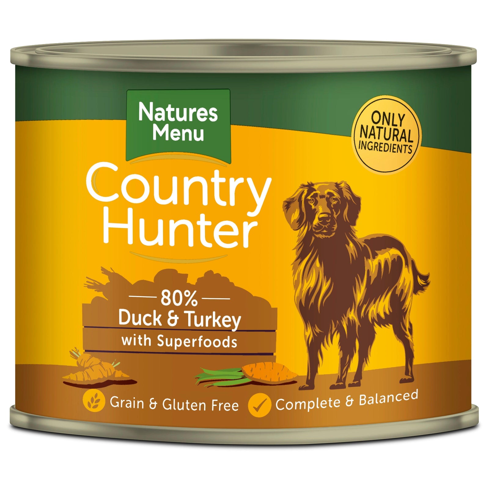 Natures Menu Ctry Hunter Dog Tins Dck&T 6x600g