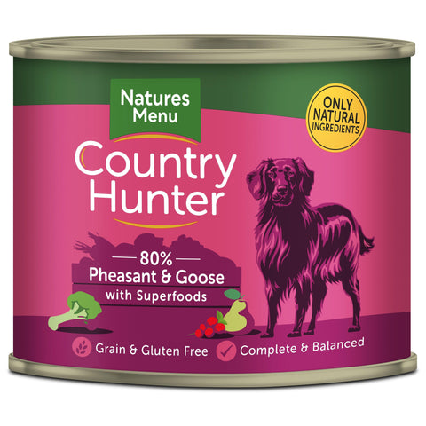 Natures Menu Ctry Hunter Dog Tins Pheasant &Goose 6x600g