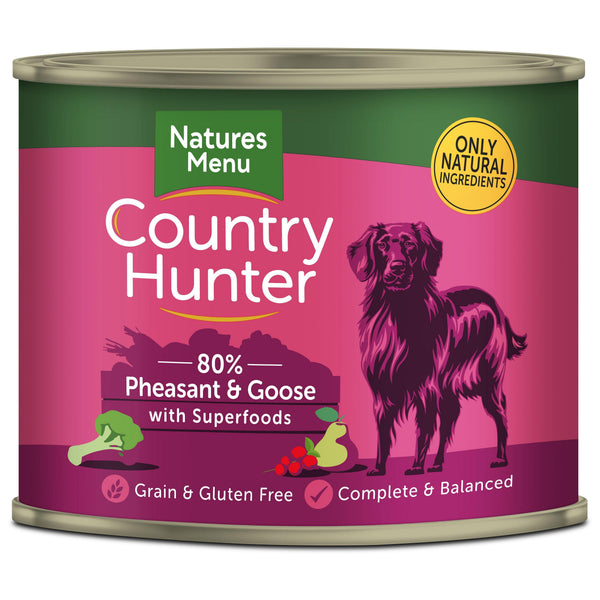 Natures Menu Ctry Hunter Dog Tins Pheasant &Goose 6x600g