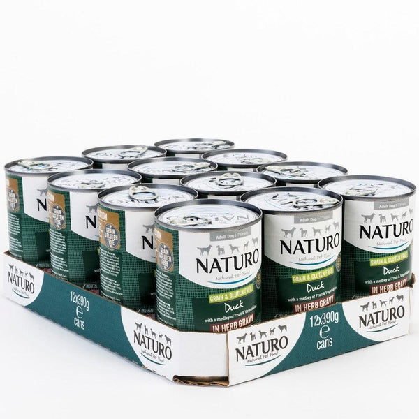 Naturo Adult Grain & Gluten Free Duck in Herb Gravy Tins 12 x 390g