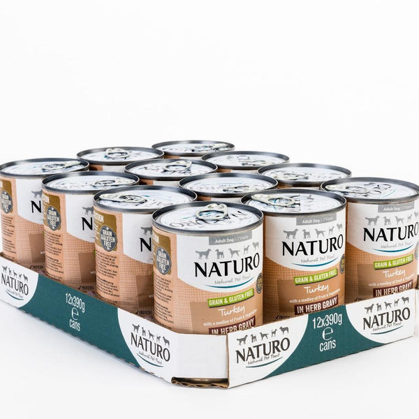 Naturo Adult Grain & Gluten Free Turkey in Herb Gravy Tin 390G