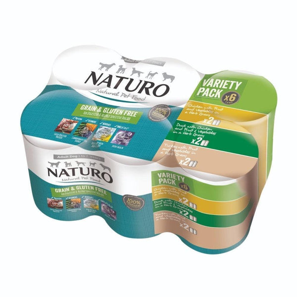 Naturo Adult Grain & Gluten Free Variety in Herb Gravy Tins 6 x 390g