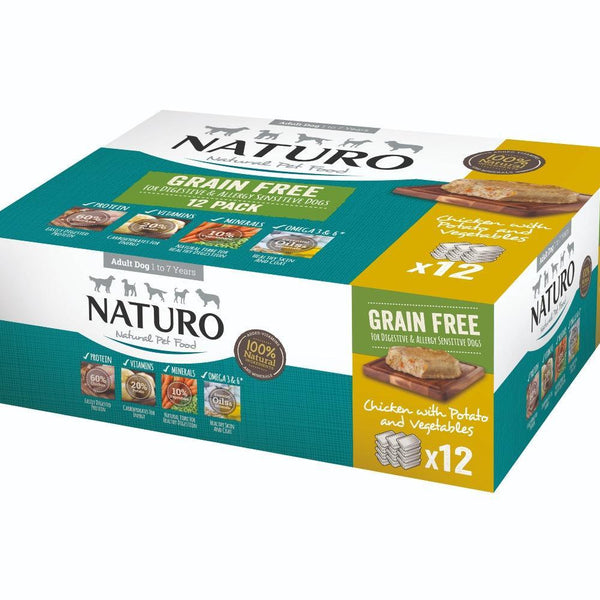 Naturo Adult Grain Free Chicken with Potato & Veg Trays 12 x 400g