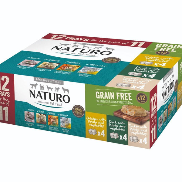 Naturo Adult Grain Free Variety with Potato & Veg Trays 12 for 11 x 400g