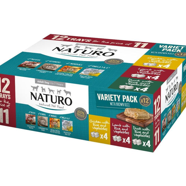 Naturo Adult Variety with Rice & Veg Trays 12 for 11 x 400g