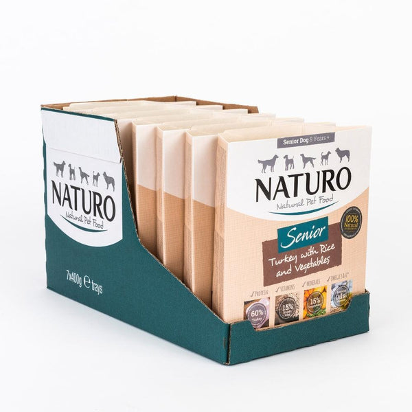 Naturo Senior Dog Turkey with Rice & Veg Trays 400g x7